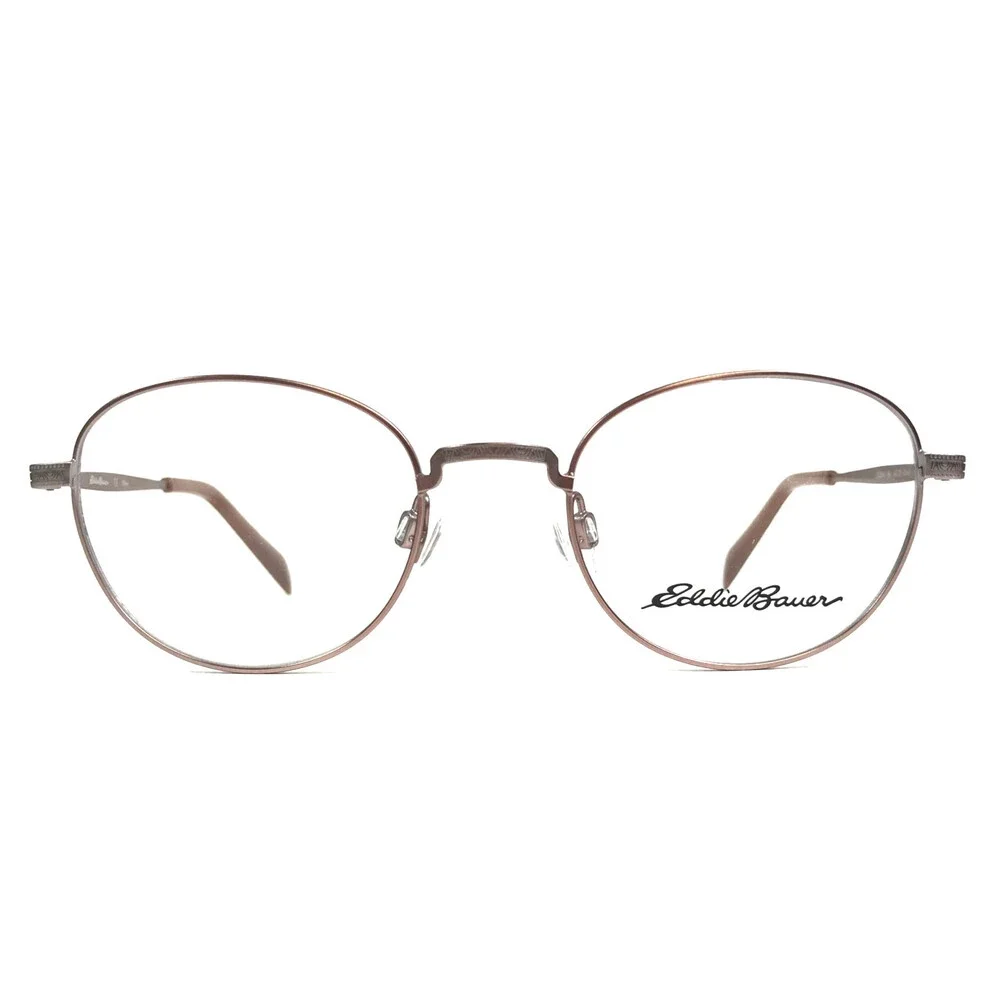 Eddie Bauer Eyeglasses Frames EB32213 PK Pink Rose Gold Oval Wire Rim 49-20-135